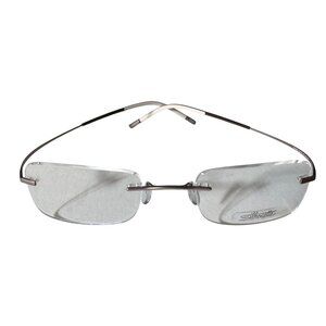 Silhouette Rimless Titanium Eyeglasses Brown Rectangular Frames ONLY 7578 50-21